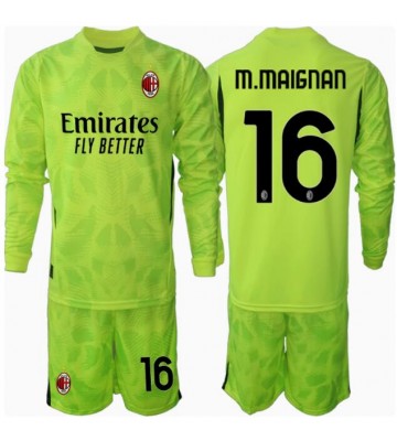 AC Milan Mike Maignan #16 Brankář Alternativní dres komplet pro Děti 2024-25 Dlouhým Rukávem (+ Krátké kalhoty)